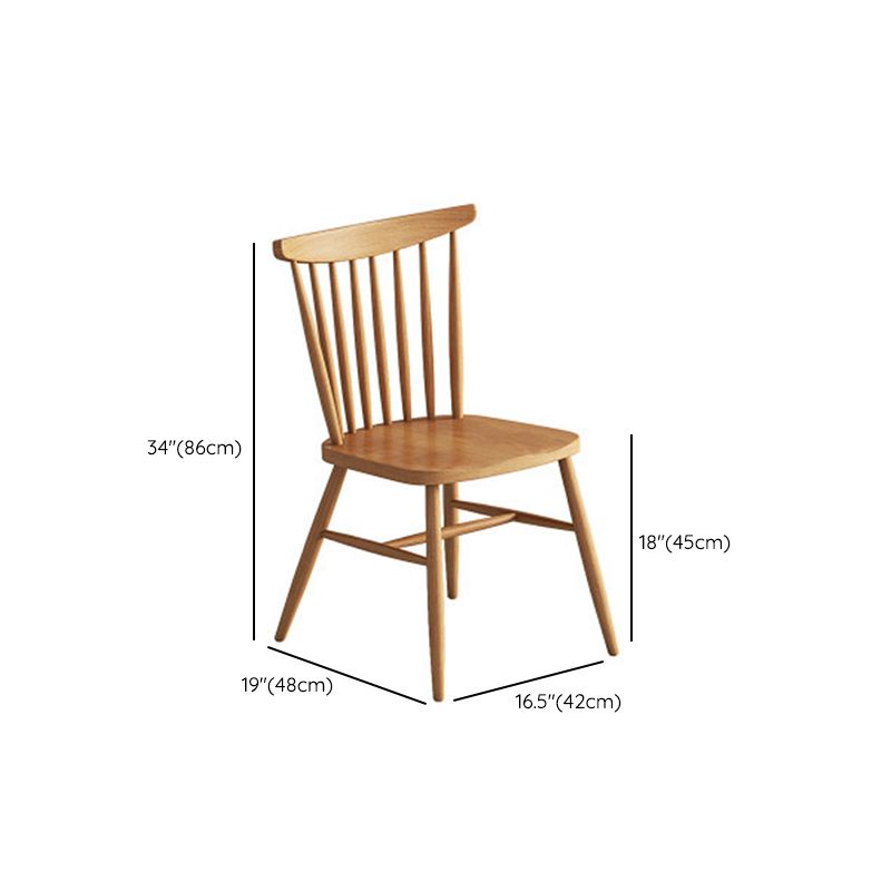 Contemporary Home Armless Chair Pine Wood Dining Side Chair in Natural