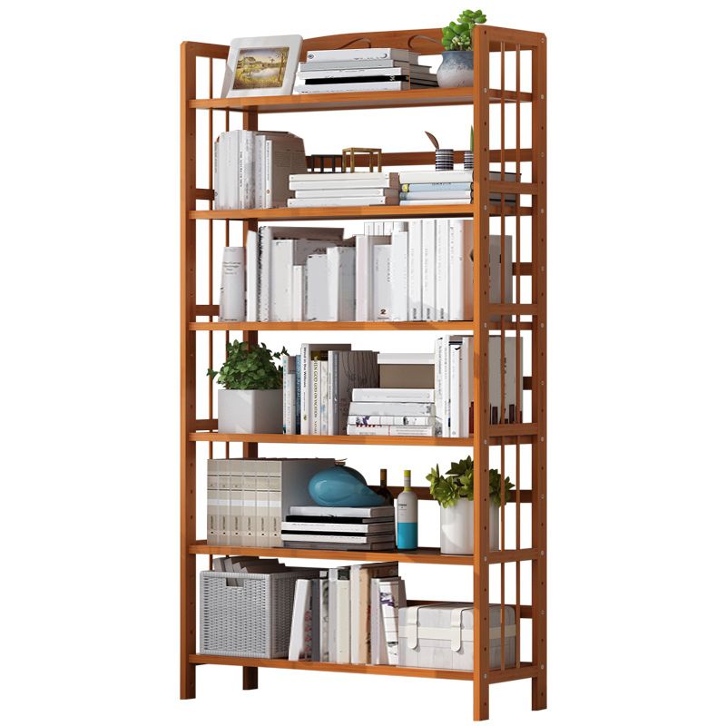 Bamboo Contemporary Bookshelf Etagere Shelf Bookcase with Shelves