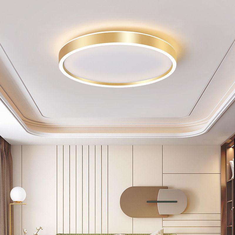 Round Shade Living Room LED Flush Mount Acrylic Modern Flushmount Ceiling Lighting