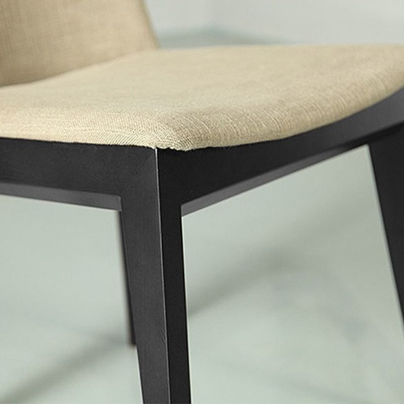 Solid Wood Armless Dining Chairs Upholstered Dining Accent Chair