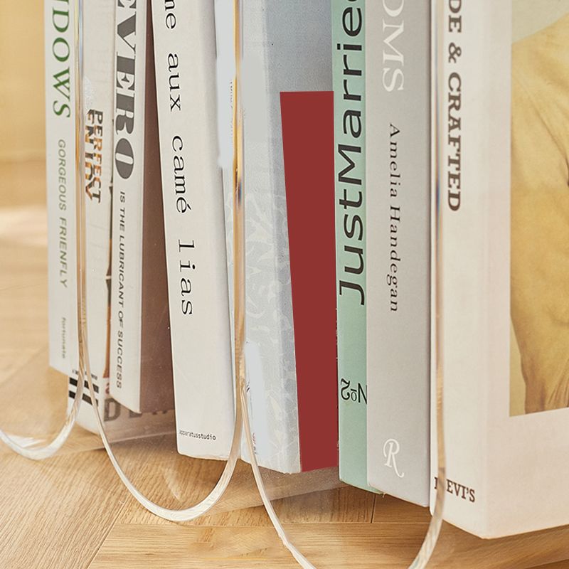 Contemporary Antique Finish Shelf Bookcase Geometric Bookshelf