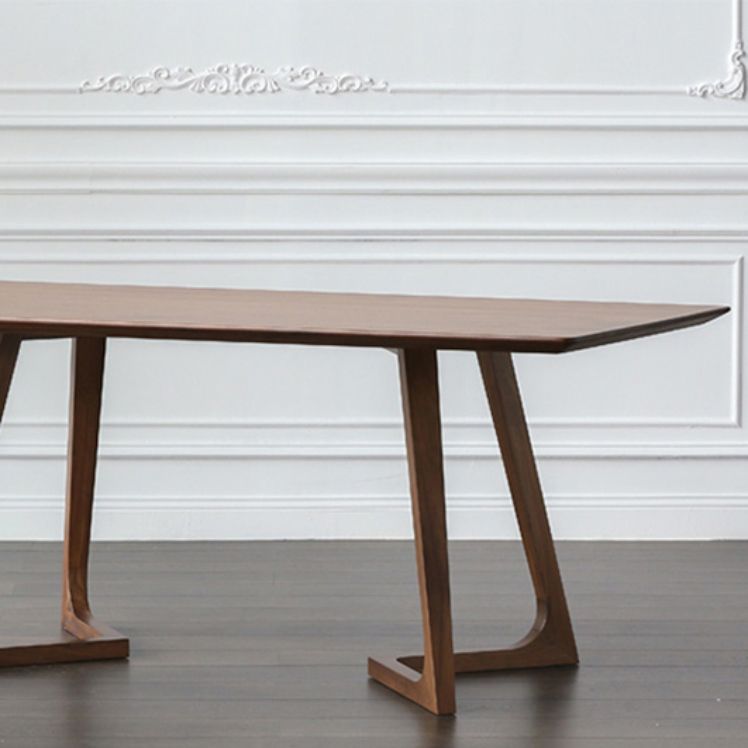 Wood Double Pedestal Dining Table Set 1/4/5 Pieces Dining Set for Kitchen