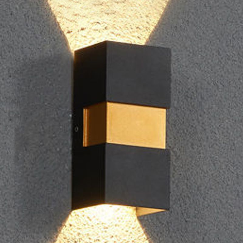 Luces de apliques de pared rectangulares de 2 luces Estilo contemporáneo de lavadora de pared de metal