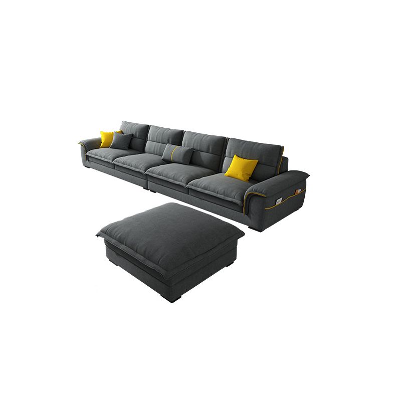 Flared Arm Furniture Sectionals Dark Gray Sofa Sectional with Pillows