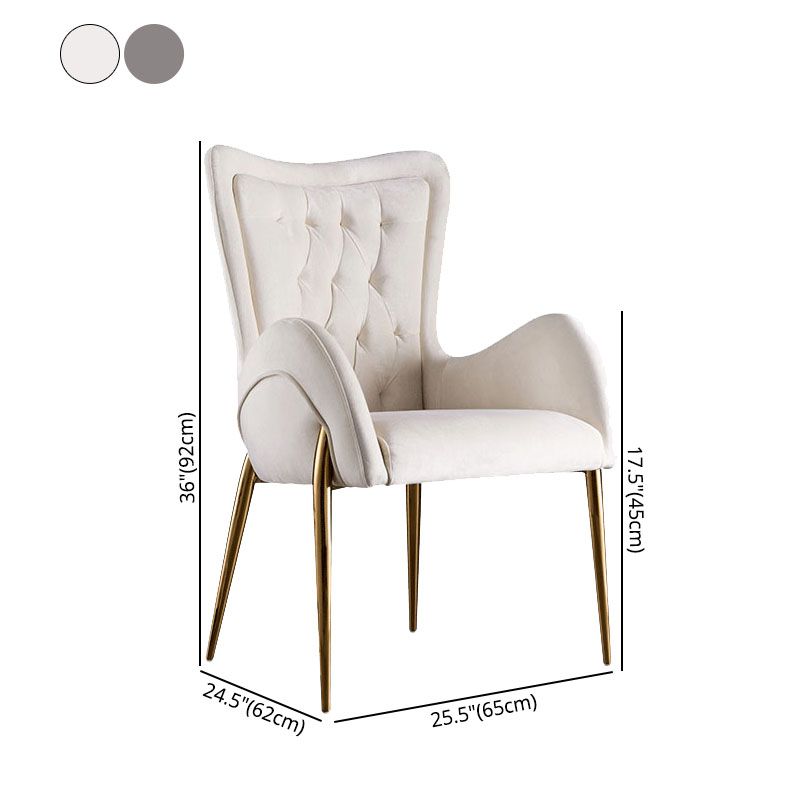 Silla de comedor de metal moderno, sillón lateral de terciopelo para uso en restaurantes