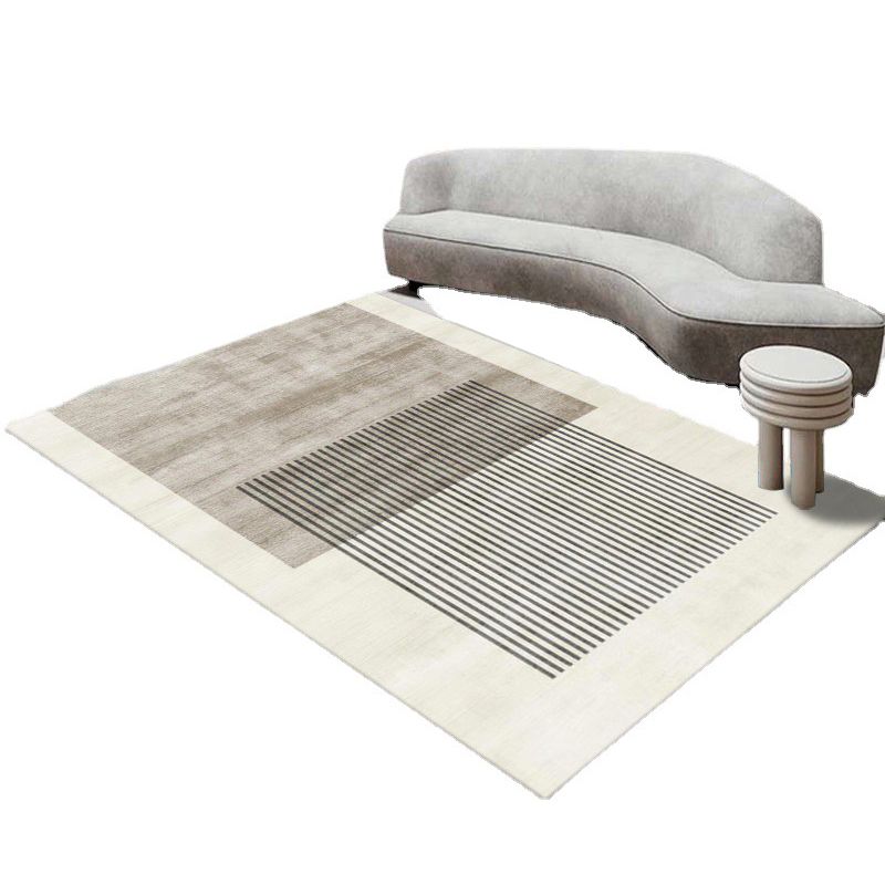 Modern Style Line Painting Rug Rectangle Stain Resistant Rug for Home Decor