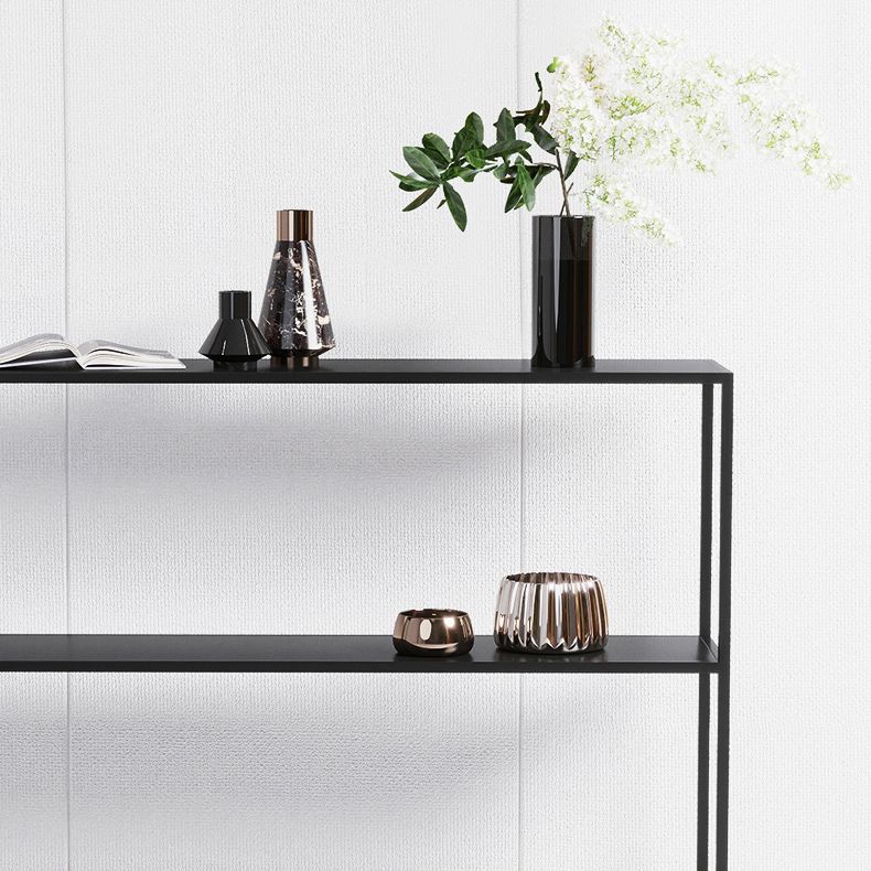 Modern Console Accent Table Antique Finish Rectangle Console Sofa Table in Metal