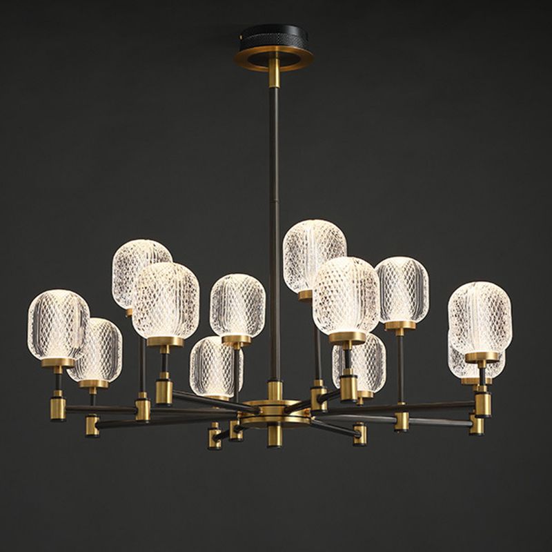 Lampadella ovale in vetro ovale trasparente per la sala da pranzo della sala da pranzo