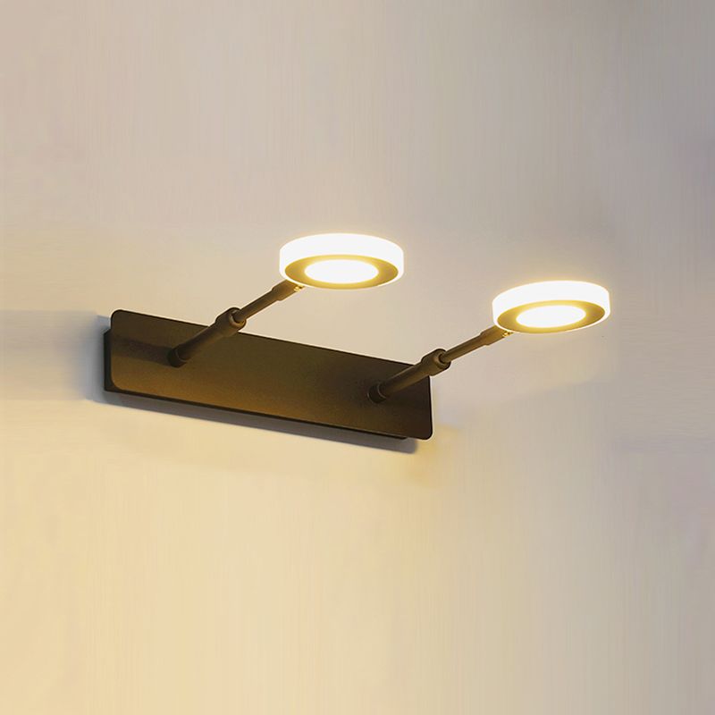 Modern Simple Mirror Lamp Fixture LED Round Makeup Mirror Lamp for Bathroom Toilet