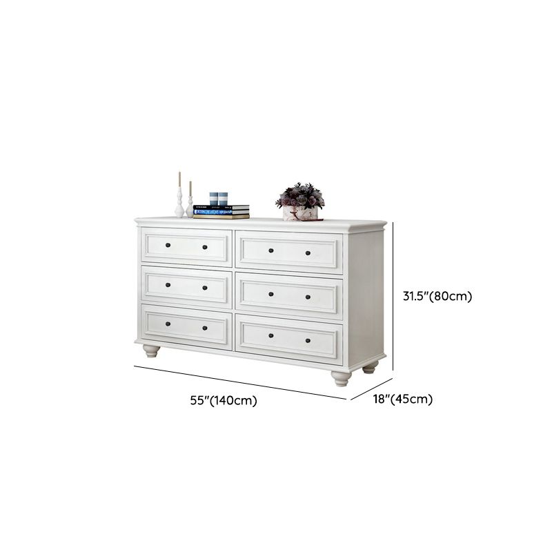 Modern Wood White Storage Chest with Soft-Close Drawers for Home