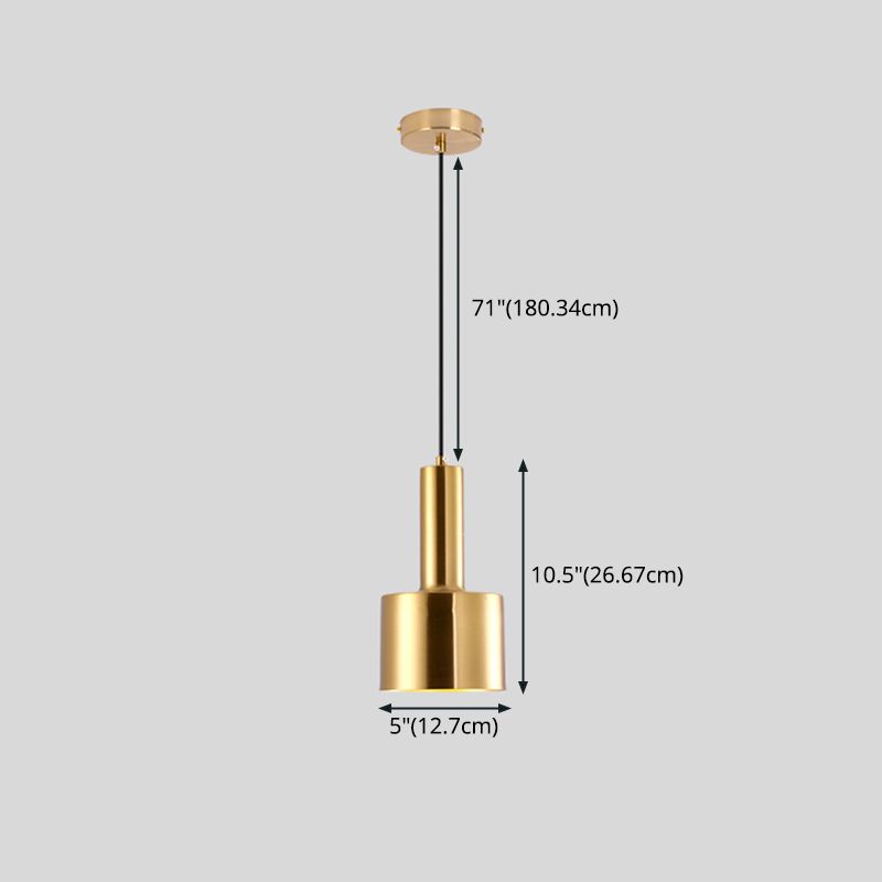 Golden Post Modern Style 1-Light Hanging Lamp
Geometric Simplicity Lighting Fixture for Bedroom