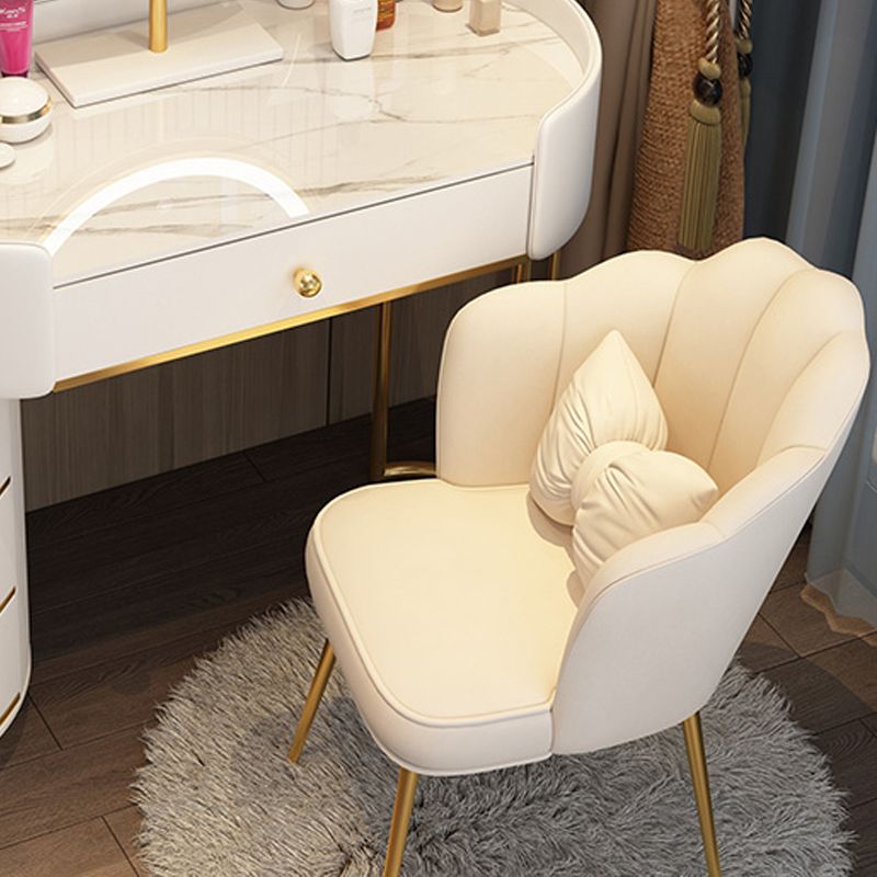 Wooden Makeup Vanity Desk Bedroom Dressing Table Stool Set with Drawer