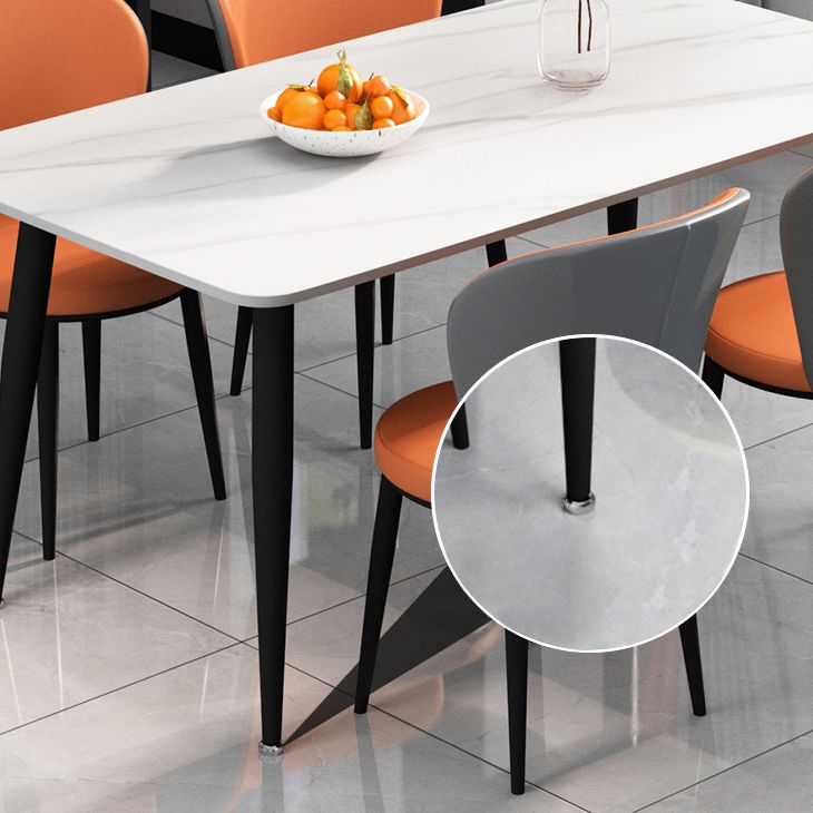 Rectangle Modern Stone Table Standard Height Table Dining Table with 4 Legs