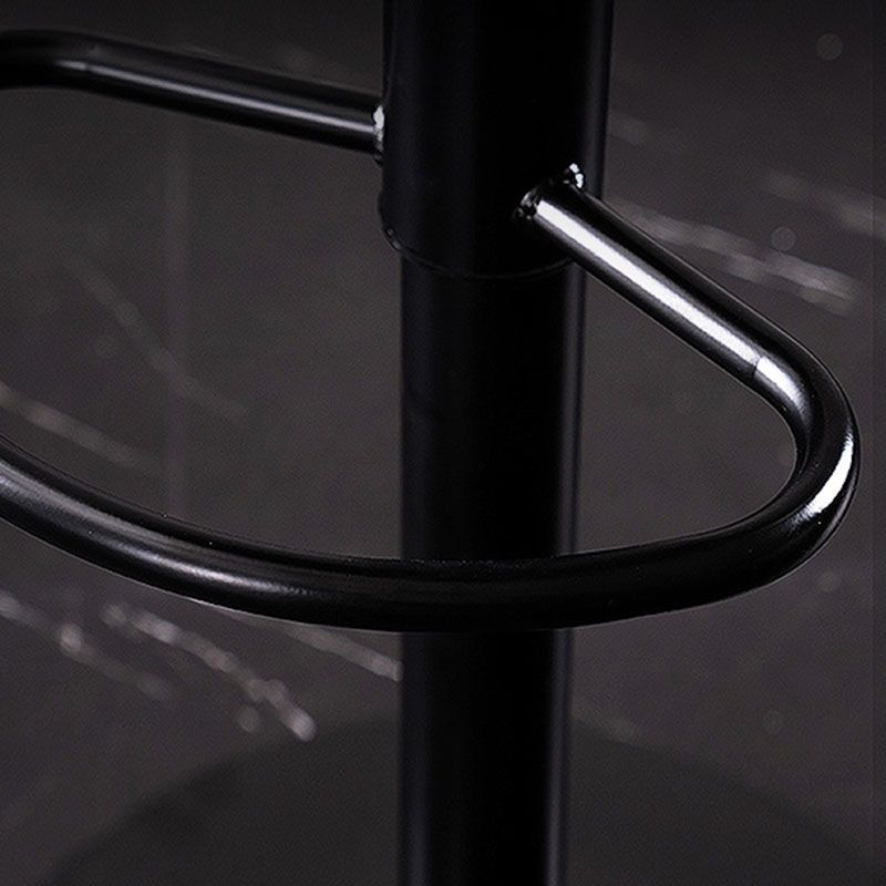 Contemporary Adjustable Height Home Stool Matte Finish Leather Barstool