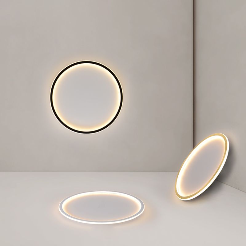 Plafonnier LED moderne et simple de forme ronde, luminaire décoratif d'intérieur, idéal pour une chambre à coucher