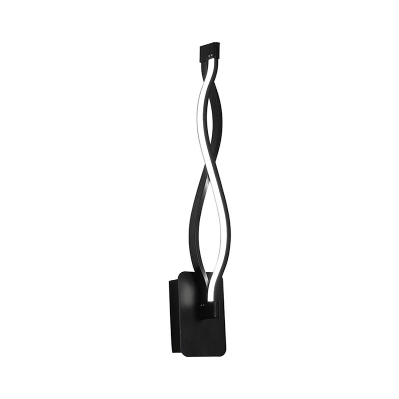 Acrylic Intertwined LED Wall Sconce Simplicity 1 Light Black/White Sconce Lighting in Warm/White Light