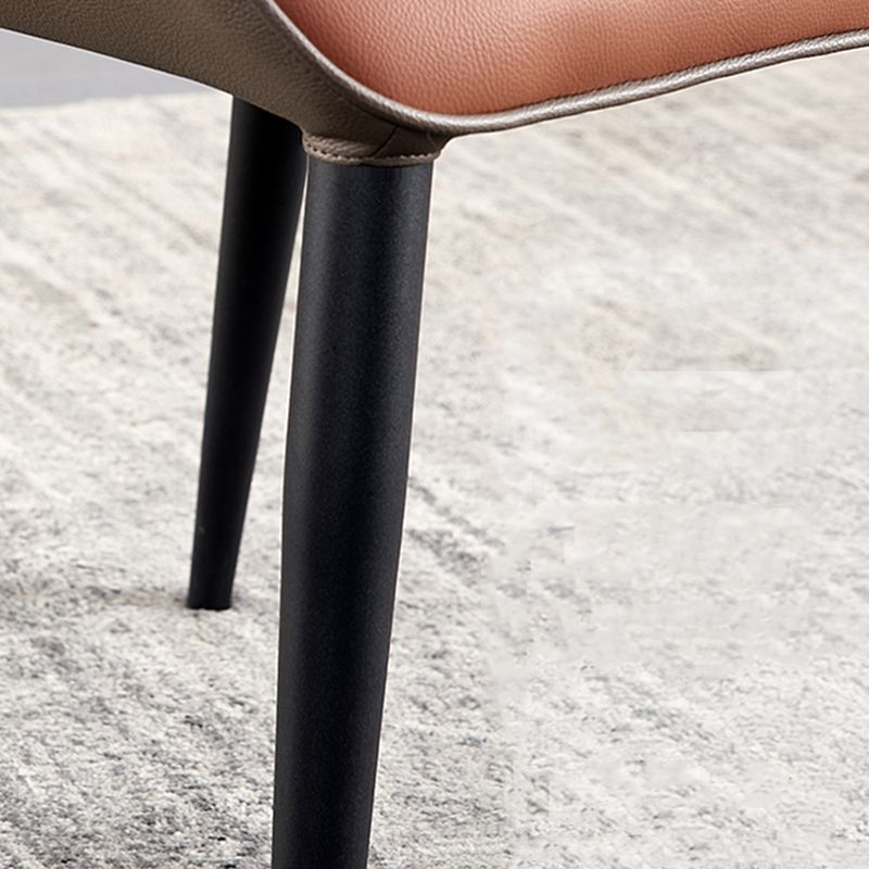 Industrial Armless Dining Chairs Faux Leather Wingback Side Chair