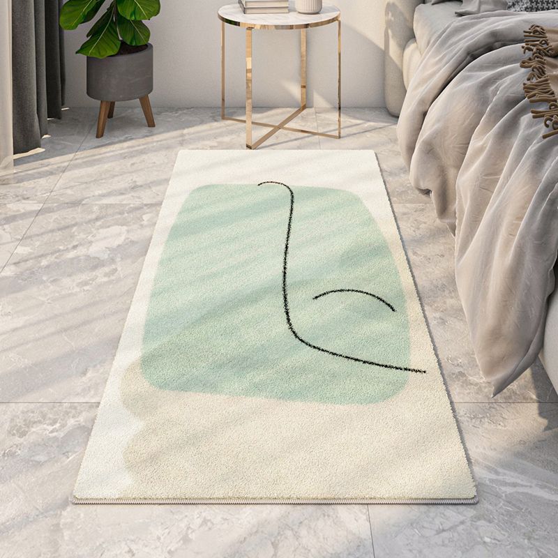 Orange Nordic Rug Polyester Line Rug Washable Indoor Rug for Home Decoration