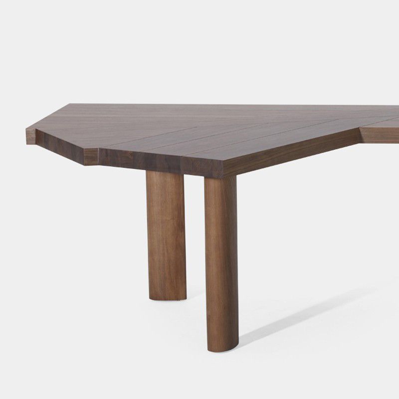 Free Form Industrial Office Desk Solid Wood Fixed Working Table