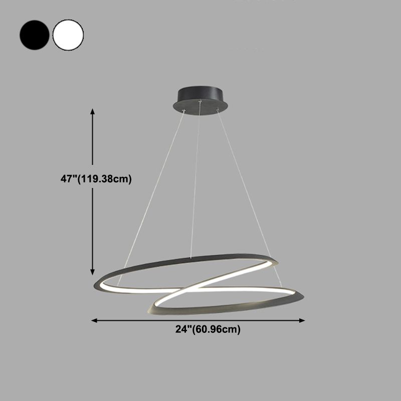 Lámpara de sombra retorcida lámpara de metal moderno 1 colgante de 1 luces