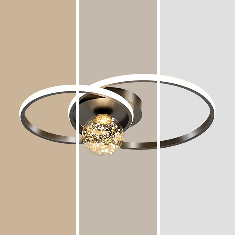 1-Light LED Metal Flush Mount Light Contemporary Slim Flush Ceiling Light for Bedroom