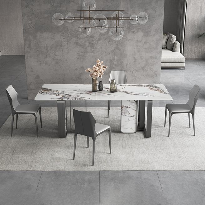 Designer Style Sintered Stone Top Dining Set Rectangle 1/3/4/5/6 Pieces Dining Table Set