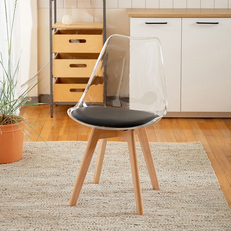 Modern Style Indoor-Outdoor Plastic Side Chair Set Clear Stack Dining Chair