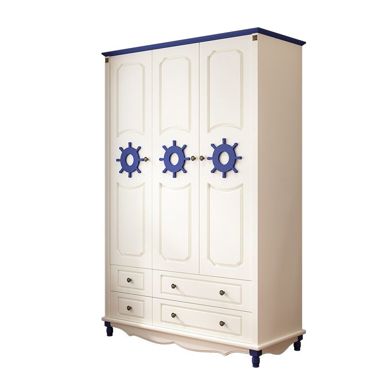 Rectangular Wardrobe Cabinet Nautical Style Home Wooden Wardrobe Closet