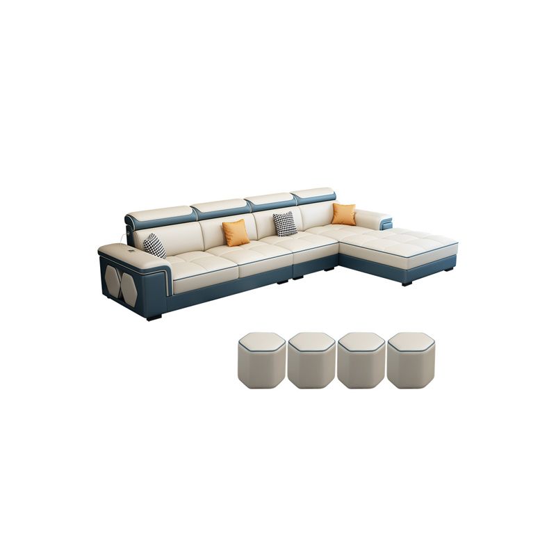 Contemporary 70"D Sectional Square Arm Sofa with Reversible Chaise for Living Room