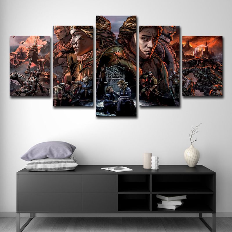 Game Character Thronebreakers Wall Decor Modern Canvas Print Wall Art in Brown