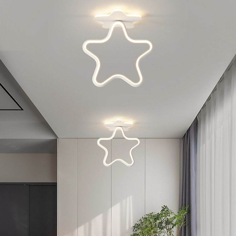 LED White Ceiling Light Contemporary Flush Mount Lighting for Foyer