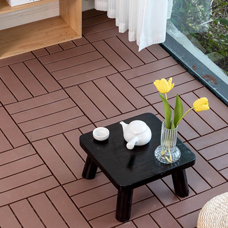 Modern Wood Decking Tiles Solid Color Interlocking Patio Flooring Tiles