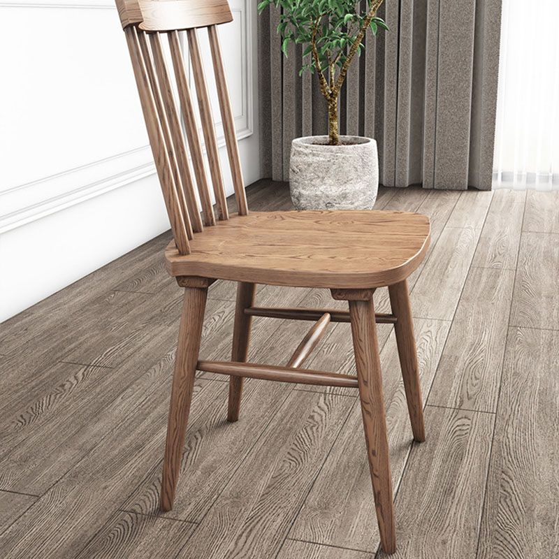 Wood Kitchen Dining Side Chair Slat Back Side Chair in Natural