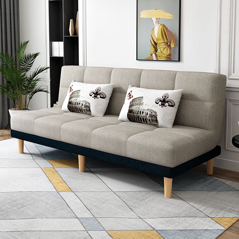 Scandinavian Foldable Futon Sofa Bed Bonded Leather Convertible Sofas