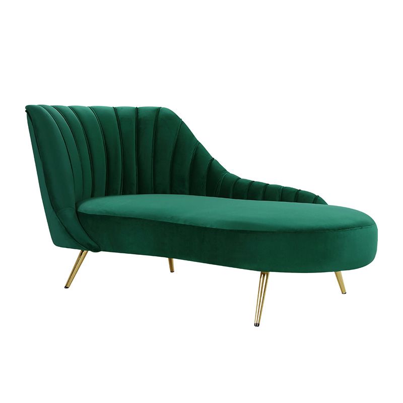 Living Room Rolled Arms Chaise Lounge Modern Velvet Chaise with Upholster