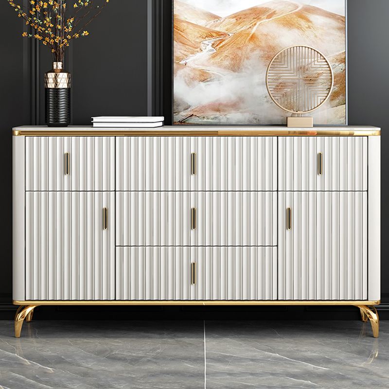 Glam Engineered Wood Storage Chest Bedroom Horizontal Chest with Drawers