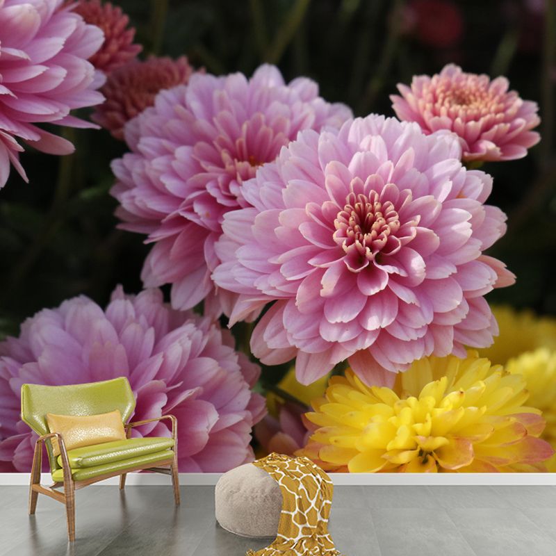 Dahlia Modern Mural Wallpaper Water Resistant Wall Art for Coffee Shop