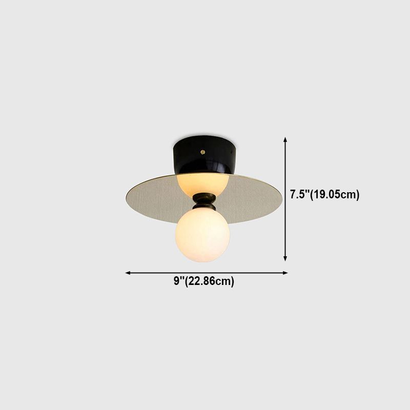Glass Round Ceiling Mount Light Minimalist-Style Flush Mount Ceiling Light Fixture