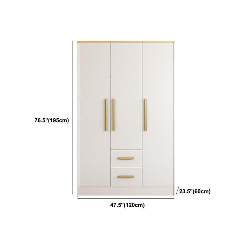 Contemporary Style Wardrobe Wooden Cloth Rod Included Wardrobe Closet for Bedroom