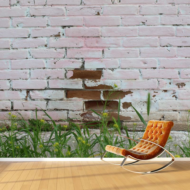 Soft Coor Brick Wall Mural Industrial Wallpaper Whole Wall Decor for Living Room