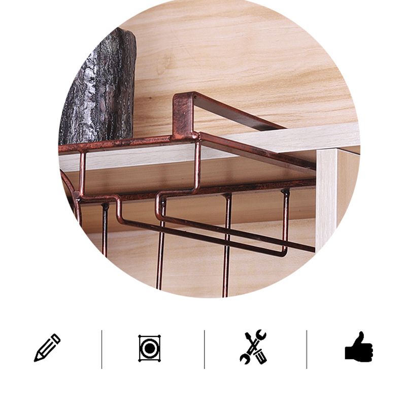 Industrial Hanging Wine Holder Metal Wine Glass Stemware Rack Holder