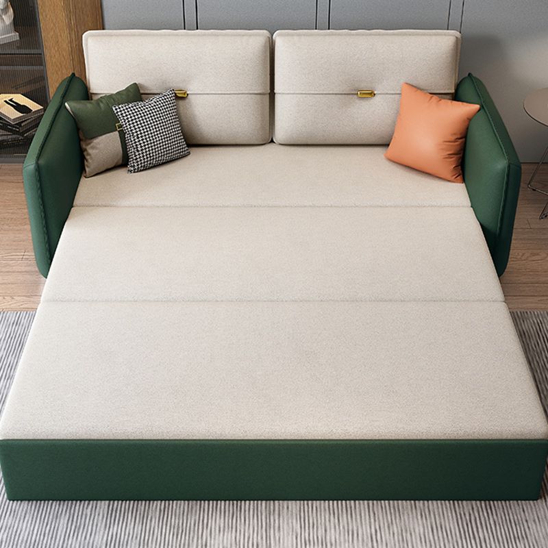 Contemporary Square Arm Faux Leather Stain Resistant Bed Sofa Couch