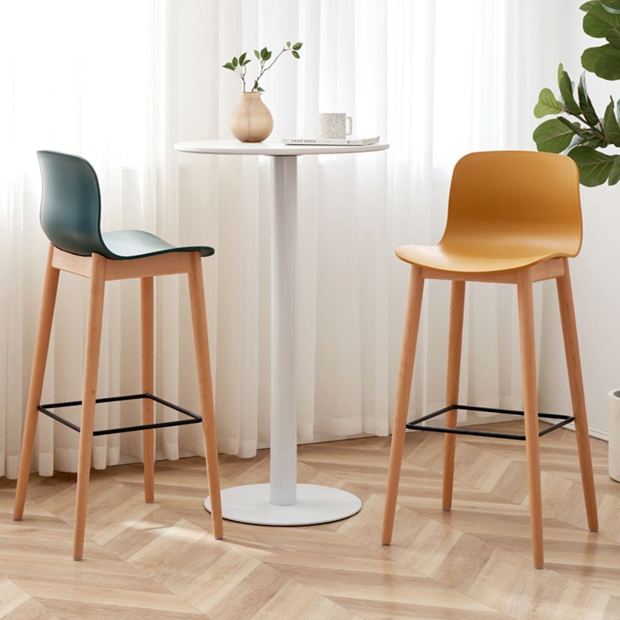 Modern Style Plastic Bar-stool Wooden Counter Bar Stool for Home