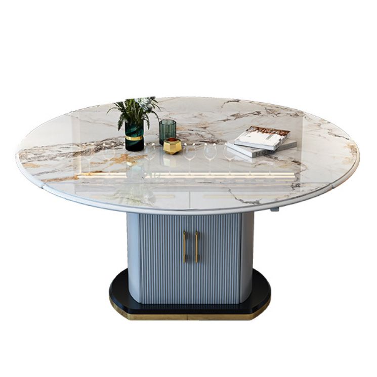 Modern Scalable Dining Table Stone Round Table for Dining Room