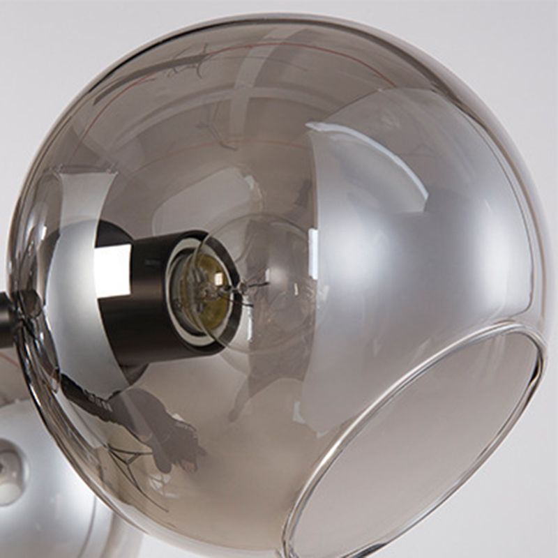 Globe 8-Light Island Light dans le style artistique moderne lampe suspendue en fer forgé avec une teinte en verre