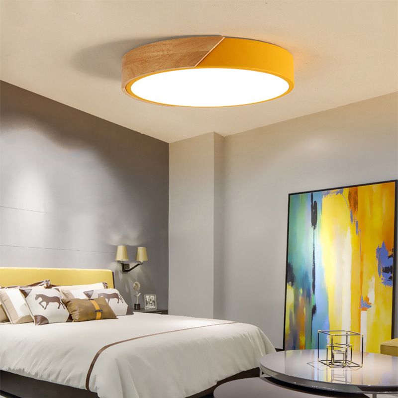 Ultra-thin Round Led Flush Mount Ceiling Light Modern Minimalist Macaron Style Aisle Bedroom Study Energy-saving Lighting