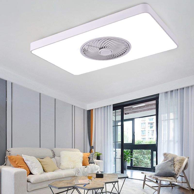 Lumo ventola a LED soggiorno semplice semplice lampada da soffitto a montaggio semifulto con ombra acrilica