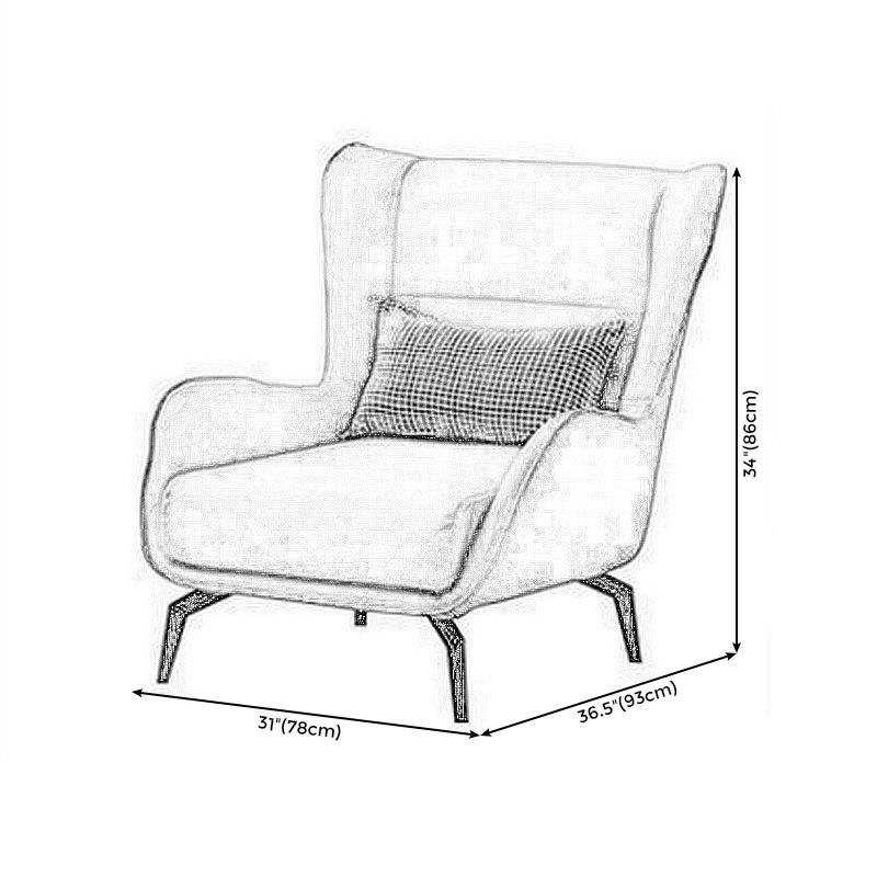 Wingback Chair 30.70" L x 36.61" W x 33.85" H Flared Arms Chair for Bedroom