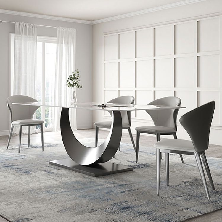 Modern Style Sintered Stone Rectangle Table Set 1/4/5/7 Pieces Dining Set