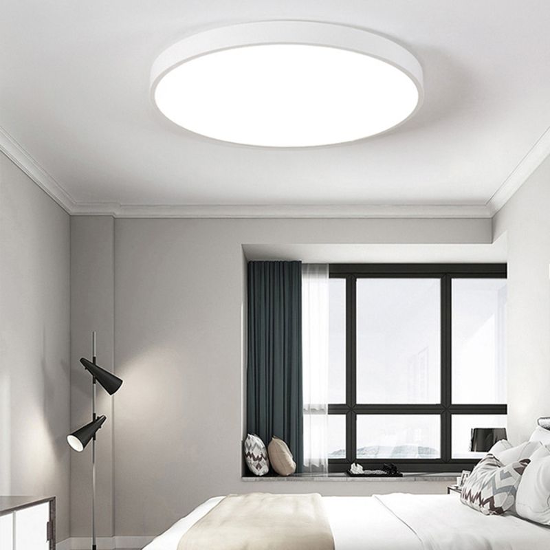 Lámpara de techo LED de forma redonda, acrílico moderno, 1 luz, montaje empotrado para sala de estar